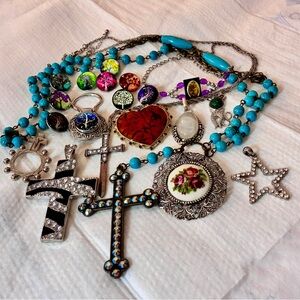 Mixed Charm, Pendants, Brooches, Keychain, Crosses & Religious Items